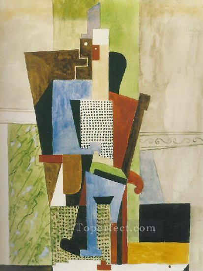 Homme assis 1914 Cubismo Pintura al óleo